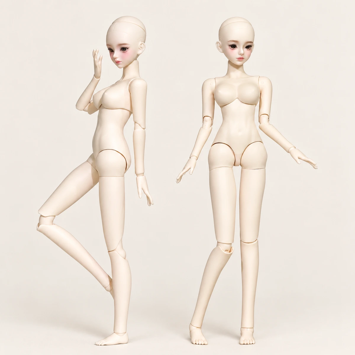 BIJIDI 1/4 BJD Female Doll Body, High-Beauty Makeup Head with Wig, MJD Collectible Figure (Illustrative image; verify the actual item)