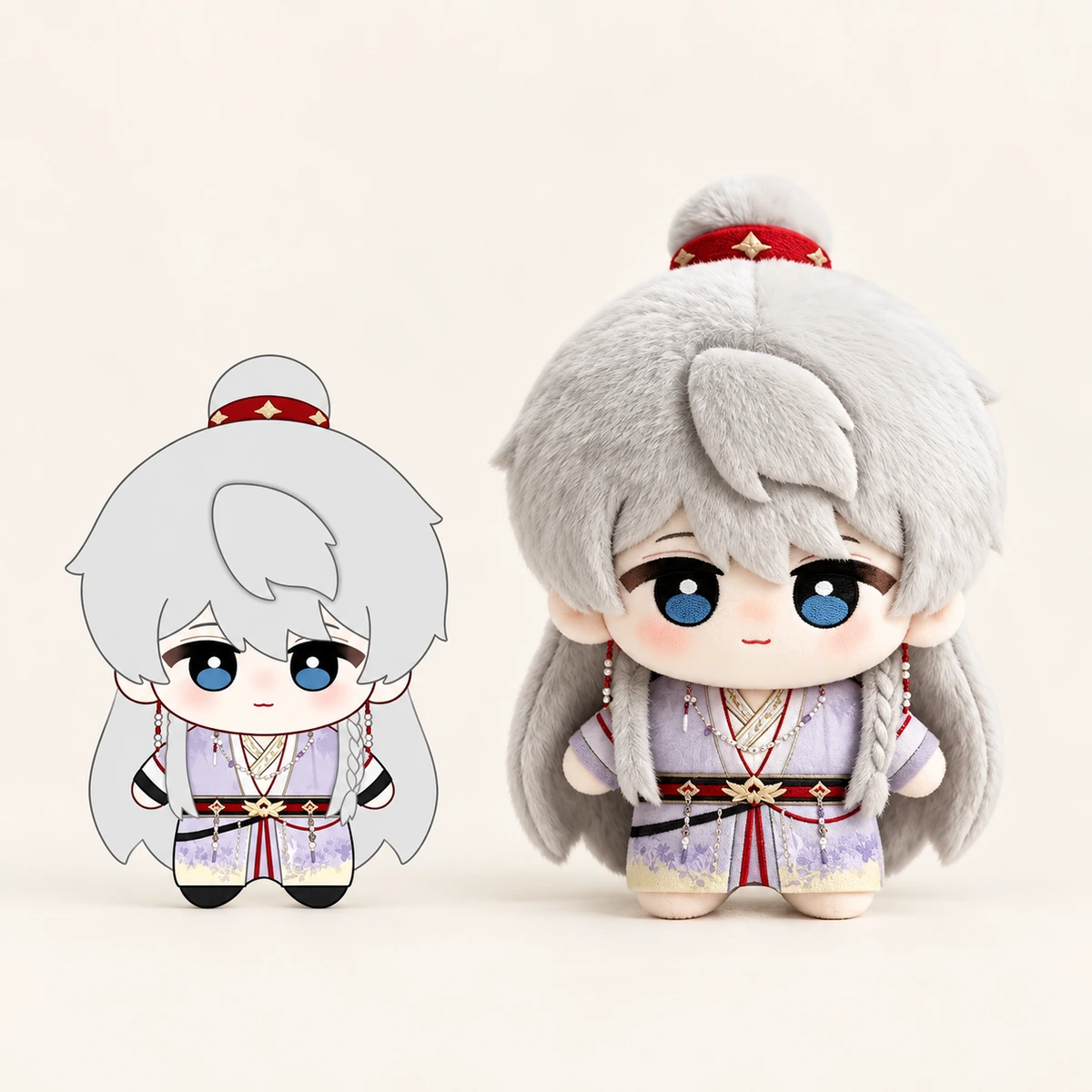 Turn a drawing into a cotton doll — AI-refined source image