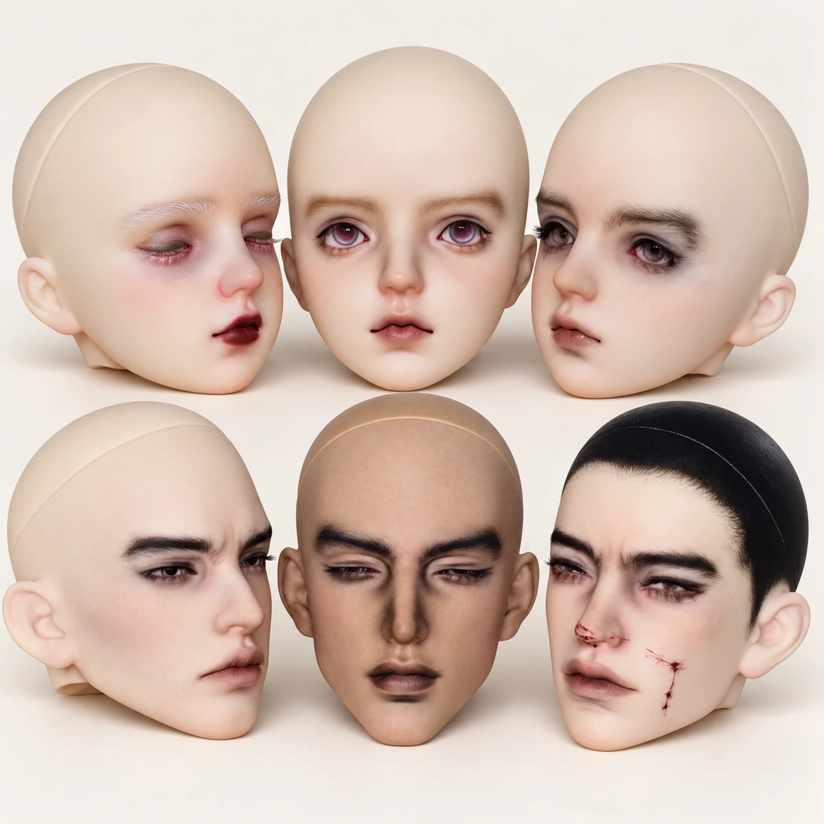 BJD faceup & repaint — AI-refined source image